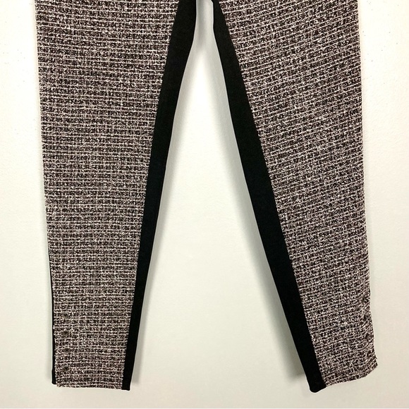 Anthropologie Lilka Tweed Ponte Leggings Women’s Size S Pull On Button Accent - Picture 4 of 9